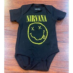 NIRVANA SMILEY FACE LOGO ROMPER (0-6 ) MONTHS